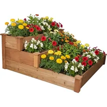 needs&wants Hochbeet Stufenbeet 123,5 x 123,5 x 53 cm Braun