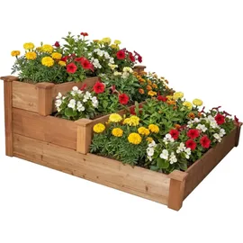 needs&wants Hochbeet Stufenbeet 123,5 x 123,5 x 53 cm Braun