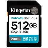 Kingston Canvas Go! Plus Gen4 512GB SDXC Speicherkarte (200 MB/s, C10 UHS-I U3 V30)
