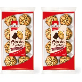 Schulte Feingebäck Bärentatzen 150 g Mürbegebäck mit Zartbitterschokolade Klassisches Gebäck zu Kaffee und Tee