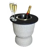 cootab cooler table 3-in-1 Loungetisch mit Edelstahl-Kühler - Champagner/Schwarz