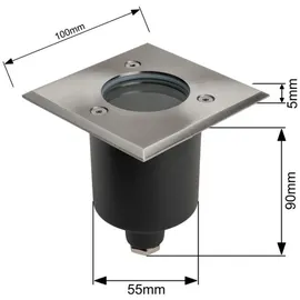 Gtv LED Bodenspot Edelstahl schwenkbar IP67 2000KG belastbar GU10