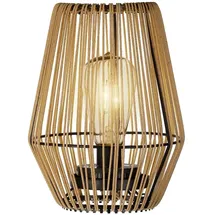 Kaemingk LED Tischlampe Kunststoff Ø 17,5 x H 23 cm Solarbetrieben Beige/Schwarz