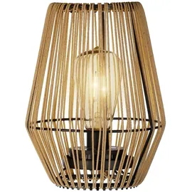 Kaemingk LED Tischlampe Kunststoff Ø 17,5 x H 23 cm Solarbetrieben Beige/Schwarz