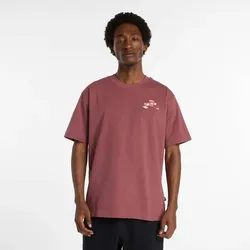 NEW BALANCE Herren Shirt Spectator T-Shirt, WASHED BURGUNDY (MT53931WAD), L