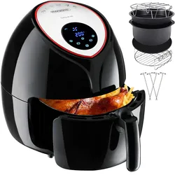 Heißluftfritteuse 9in1 Schwarz 1850W mit 9-tlg Zubehör