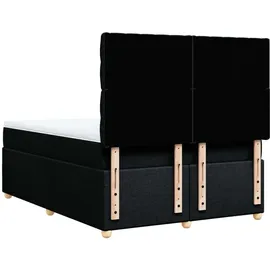 vidaXL Boxspringbett mit Matratze Schwarz 140x200 cm Stoff