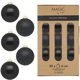 Inges Christmas Decor Christbaumkugeln Weihnachtskugeln Glas Ø 6 cm 30 Stück ebony black