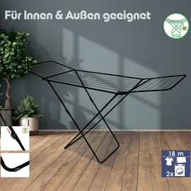 BigDean Wäscheständer 18 m Schwarz