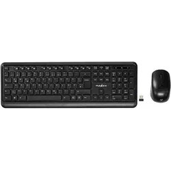 nedis Kabellose Maus und Tastatur kabellose Verbindung über Nano-USB-Empfänger KBMCW10BKDE Schwarz - One-Size