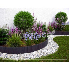 Floranica Rollborder Flexibler Holzzaun Rolborder - 200 x 30 cm - Anthrazit - Beeteinfassung Rasenkante Deko/Gartenzaun für Obstgärten Wege
