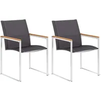 vidaXL Gartenstuhl 60 x 59 x 85 cm grau 2 St.