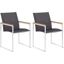 vidaXL Gartenstuhl 60 x 59 x 85 cm grau 2 St.
