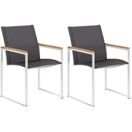 vidaXL Gartenstuhl 60 x 59 x 85 cm grau 2 St.