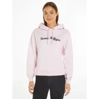 Tommy Hilfiger Kapuzensweatshirt TOMMY HILFIGER "IM REG SCRIPT HOODIE" Gr. L (40), pink (delicate pink) Damen Sweatshirts mit Tommy Hilfiger Script Logo-Schriftzug