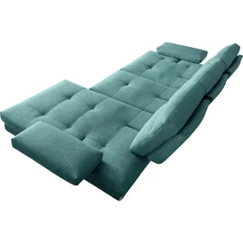 Calia Italia Ecksofa Toby Wing, B/T: 308/153 cm, Multifunktionssofa, Designsofa, L-Form, inkl. Sitztiefenverstellung und Armlehnfunktion, Füße in schwarz matt blau