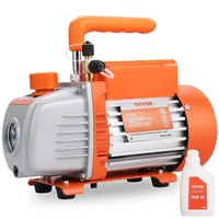 Vevor Vakuumpumpe 150W Unterdruckpumpe 1-stufig Klimaanlage Pumpe 100L/min Durchfluss 1440U/min Drehzahl 0,64/0,95cm SAE Einlass Vakuumgeräte 5Pa Motor aus reinem Kupfer HVAC/Auto Kältemittelaufladung...