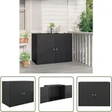 The Living Store Gartenschrank Schwarz 100x55,5x80 cm Poly Rattan - Gartenschrank - Outdoor Möbel - Stauraum - Wetterfest - Poly Rattan