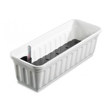 Alpfa Blumenkasten mit Wasserspeicher Balkonkasten 60cm - 100cm 60 cm weiß
