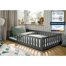Kids Collective Jugendbett Kids Collective 120 x 200 cm Kiefer massiv grau