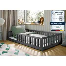 Kids Collective Jugendbett Kids Collective 120 x 200 cm Kiefer massiv grau