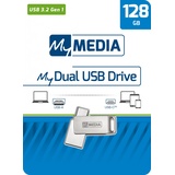 MyMedia MyDual USB 3.2 Gen 1 /USB C Drive 128GB, Typ A-C, My Dual Silber 69271 USB 3.2 Gen 1 (USB 3.0