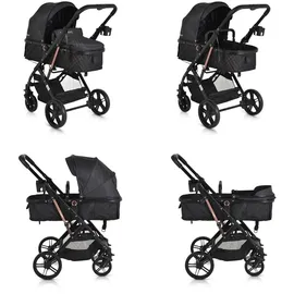 Moni Kombikinderwagen Rafaello 2 in 1, umbaubar, Sportsitz, Fußabdeckung, Tasche schwarz