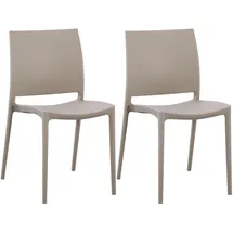 CLP Meton Gartensessel 42 x 42 x 81 cm grau 2 St.