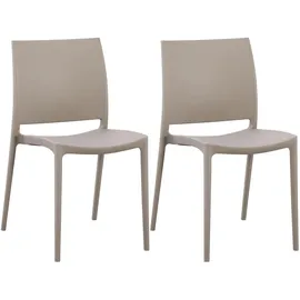 CLP Meton Gartensessel 42 x 42 x 81 cm grau 2 St.