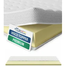 AM Qualitätsmatratzen Premium Viscoschaum Topper 80 x 210 cm weiß