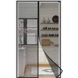 jarolift Easy Fliegengitter-Magnetvorhang für Türen, | 90x210 cm, schwarz | jarolift Insektenschutz Türvorhang / Fliegenvorhang ohne Bohren, Magnetverschluss