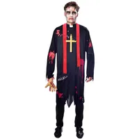 Amscan - Erwachsenenkostüm Zombie Priester, Robe, Schal, Kreuzkette, Monster, Geistlicher, Mottoparty, Karneval, Halloween