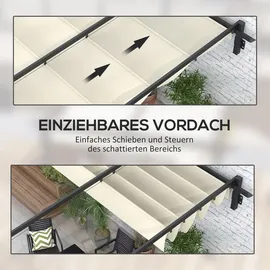 Outsunny Pergola 297 x 297 cm creme