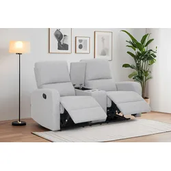2-Sitzer HOME AFFAIRE "TOURNAY, 2er-Kinosofa, Liegesofa, TV-Sessel, Multimedia-Sofa", grau (hellgrau), B:163cm H:96cm T:93cm, Sofas, mit manueller Relaxfunktion, Getränkehalter, Staufach
