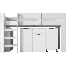 XDOVET Hausbett mit Leiter 90 x 200 cm MDF weiß