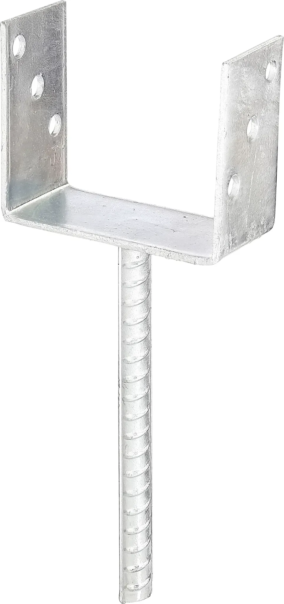U-Pfostenträger ALBERTS, grau (feuerverzinkt), B:12,1cm T:6cm, Stahl, Bodenanker, feuerverzinkt, lichte Breite 121 mm, Länge Betonanker 200 mm