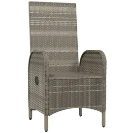 vidaXL Polyrattan Gartenstühle 57 x 62,5 x 109 cm grau 2 St.