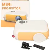 AuKing Projektor 2023, Verbesserter Mini-Projektor, 7500 Lumen, Full HD 1080P, HDMI, VGA, USB, AV, Kompakt, Tragbar, Kompatibel mitAndroid, 13–100