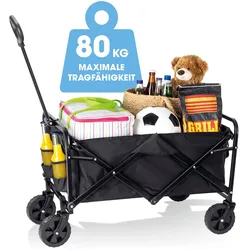 EASYmaxx Bollerwagen faltbar schwarz