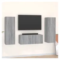 VidaXL 3-tlg. TV-Schrank-Set Grau Sonoma Holzwerkstoff