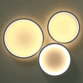 ZMH LED Deckenleuchte Schlafzimmer Deckenlampe - Weiß Warmweiß Schlafzimmerlampe mit 3 Ringe Design 22W Modern Wohnzimmerlampe Deko für Wohnzimm... - Weiß