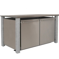 Mülltonnenverkleidung Typ-ND, 3x 240l, Türfarbe Edelstahl