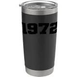 1972 Vintage Bogenform Varsity Retro Distressed Birthday Year Doppelwandiger Edelstahl-Thermobecher