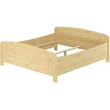 Erst-Holz Seniorenbett extra hoch 180x200 Doppelbett Holzbett Massivholz Kiefer Zubehör wählbar V-60.44-18ohne Zubehör - Naturbelassen