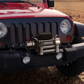 Rotfuchs Elektrische Seilwinde 12v mit Funkfernbedienung & Schutzhülle – 5909 kg 13000 lbs, 6 PS Power Offroad 4x4 Motorwinde Forst Seilzug - Schwarz