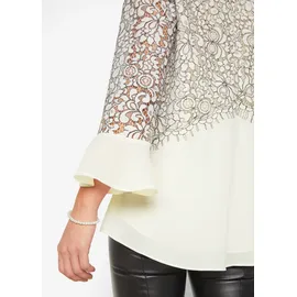 bonprix Tunika BONPRIX, Damen, Gr. 44, wollweiß, rauchgrau, Web, Obermaterial: 100% Polyester.