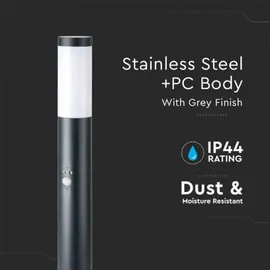 V-Tac Außenleuchte mit Sensor 1xE27/60W/230V IP44 grau