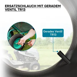 Wiltec Schlauch Rasenmäherreifen 18x6.50/7.50/8.50/9.50-8 20x8.00/10.00-8 mit geradem Ventil E