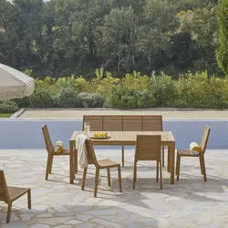 Gartenmöbel Teo aus Teakholz 120, 6-Sitzer
