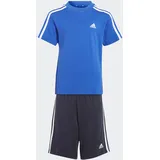 Adidas Sportswear Trainingsanzug »ESSENTIALS 3STREIFEN SET AUS UND SHORTS«, (2 tlg.) adidas Sportswear Semi Lucid Blue